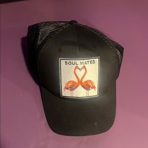 Soul Mates Black Cap with Flamingo Patch